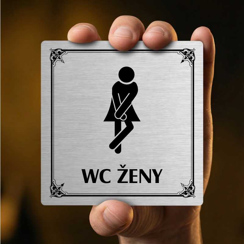 WC ženy, 148x148mm, stříbrná, Texas